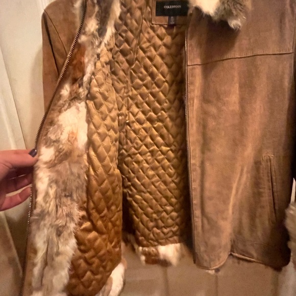 BNWT real leather and rabbit fur jacket Size XL in great condition for used. - Picture 4 of 6